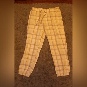 Men's Cream Plaid Pants